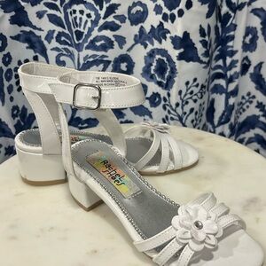 White Sandals with Flower Detail